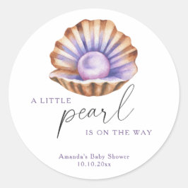 Ocean Little Pearl Under The Sea Baby Shower Runder Aufkleber