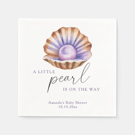 Ocean Little Pearl Under The Sea Baby Shower Serviette (Vorderseite)