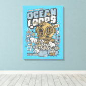 Ocean Loops Cereal Canvas Print Leinwanddruck (Insitu (Holzboden))