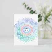 Ocean madala. Aqua Blue Pink Postkarte (Stehend Vorderseite)