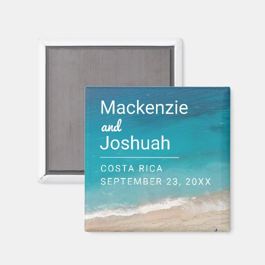 Ocean Magnet Beach Hochzeit Gefallen oder Keepake (Vorderseite/Rückseite)