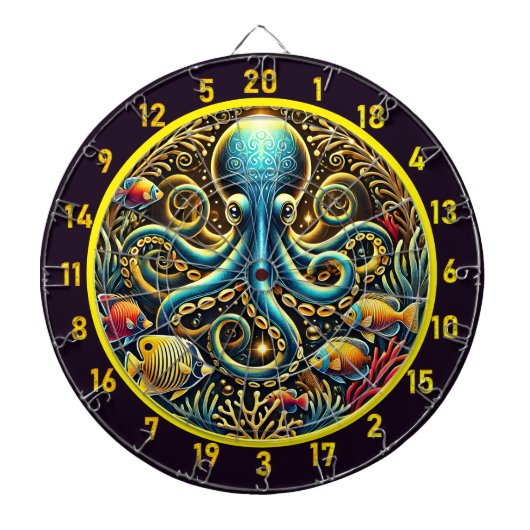 Ocean Majesty Octopus Dartboard Dartscheibe (vorne)