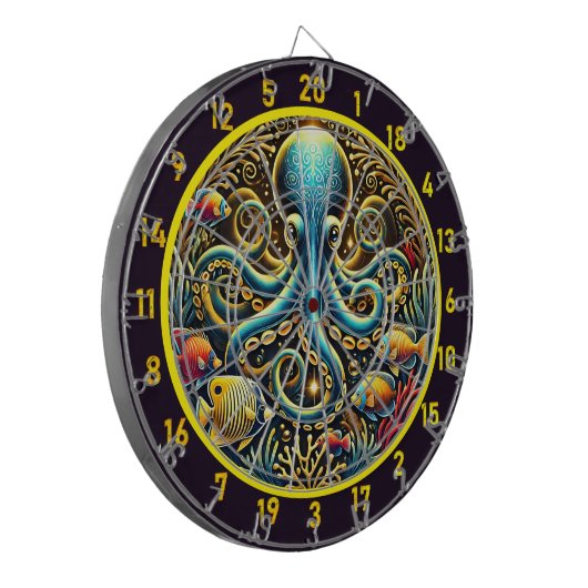 Ocean Majesty Octopus Dartboard Dartscheibe (Vorderseite Links)