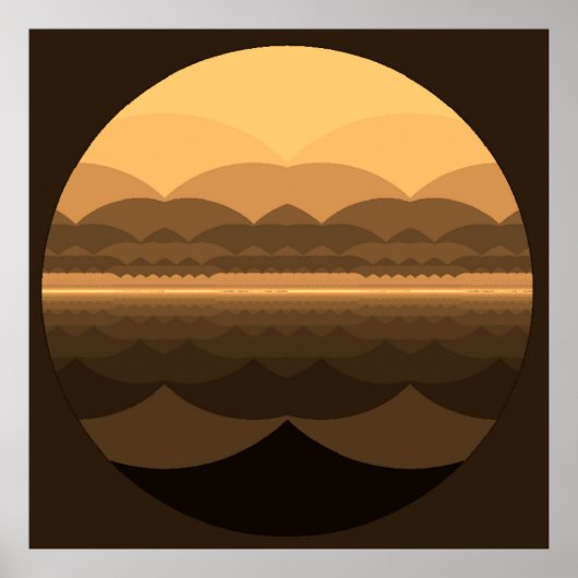 Ocean Mandala. Fraktal Landscape Print. Poster (Vorne)