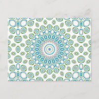 Ocean Mandala in Blau, Grau und Weiß