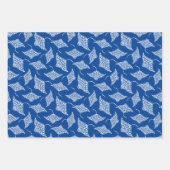 Ocean Manta Rays Polynesischer Stil Blau Weiß Geschenkpapier Set (Vorderseite 2)