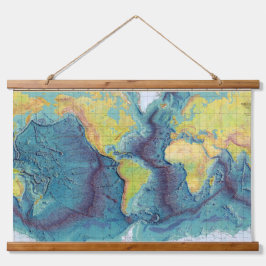 Ocean Map Wall Wandteppich Mit Holzrahmen