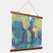 Ocean Map Wall Wandteppich Mit Holzrahmen (Gewinkelt)