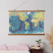 Ocean Map Wall Wandteppich Mit Holzrahmen (Schlafzimmer)