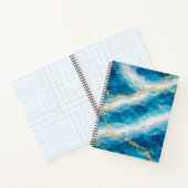 Ocean Marble with White Swirls and Gold Veining Notizblock (Innenseite)