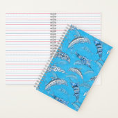 Ocean Marine Animals Dolphins Marlins Notizblock (Innen)