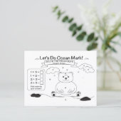Ocean Math Coloring Postcard Postkarte (Stehend Vorderseite)