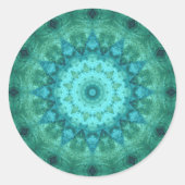 Ocean Medallion Kaleidoskop Runder Aufkleber (Vorderseite)