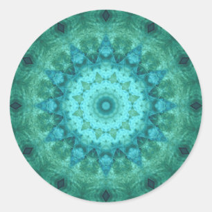 Ocean Medallion Kaleidoskop Runder Aufkleber