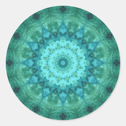 Ocean Medallion Kaleidoskop Runder Aufkleber (Vorderseite)