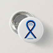 Ocean Melanoma Awareness Ribbon Angel Custom Butto Button (Vorne & Hinten)