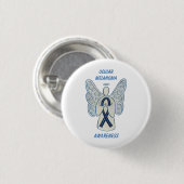 Ocean Melanoma Awareness Ribbon Angel Custom Butto Button (Vorne & Hinten)