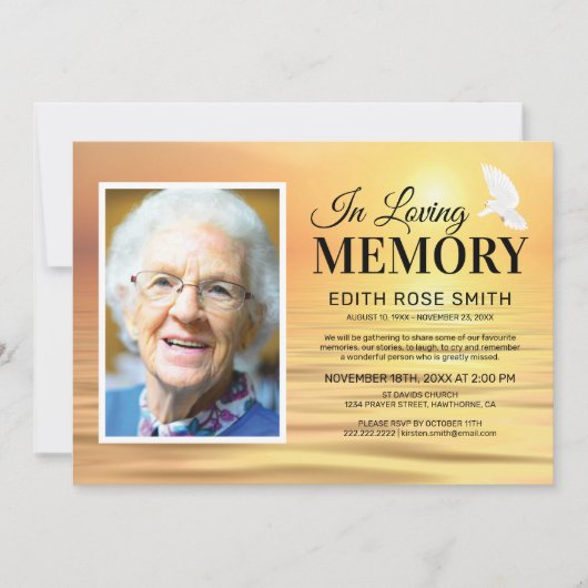 Ocean Memorial Service | In Love Memory Foto Einladung (Vorderseite)