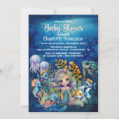 Ocean Mermaid Baby Shower Einladung (Vorderseite)