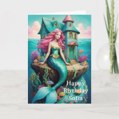 Ocean Mermaid Happy Birthday  Karte (Vorderseite)