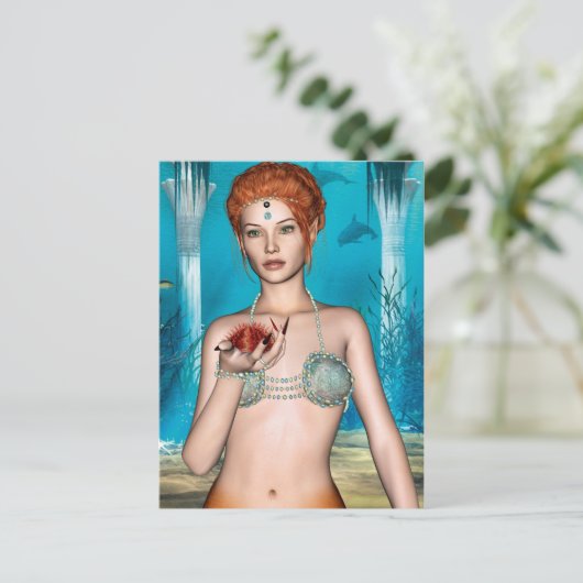 Ocean Mermaid Postkarte (Stehend Vorderseite)