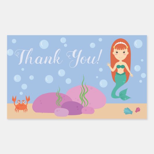 Ocean Mermaid Sprichwort danke Unterwasseraufklebe Rechteckiger Aufkleber (Vorderseite)