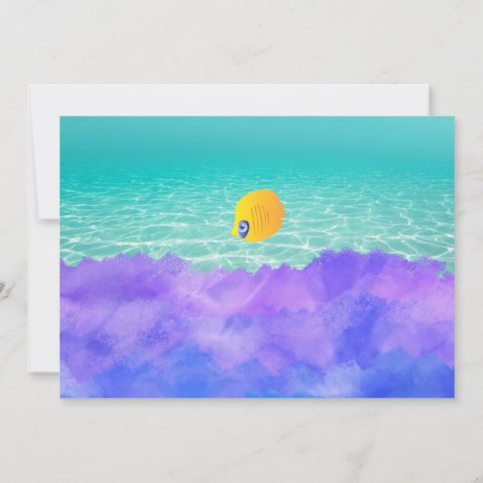 Ocean Mermaids Trio Einladung zum Geburtstag (Rückseite)