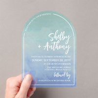 Ocean Mist Blue Aquamarin Arch Frame Wedding