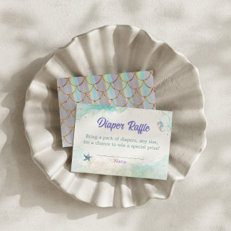 Ocean Mist Mermaid Diaper Raffle Girl Begleitkarte