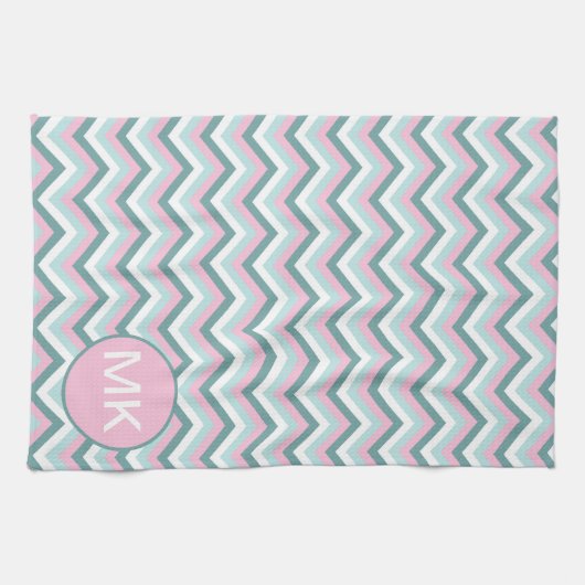 Ocean Mist Zickzack Muster Geschirrtuch (Horizontal)