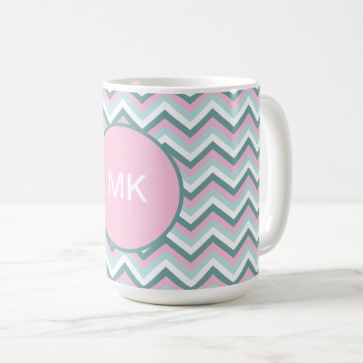 Ocean Mist Zickzack Muster Kaffeetasse (VorderseiteRechts)