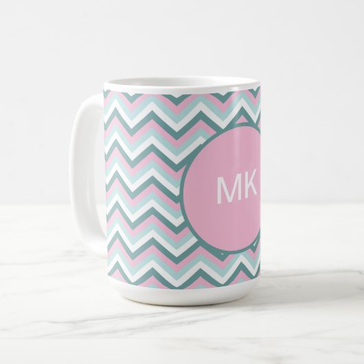 Ocean Mist Zickzack Muster Kaffeetasse (Vorderseite Links)