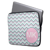 Ocean Mist Zickzack Muster Laptopschutzhülle (Vorderseite Links)