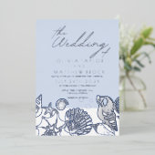 Ocean Modern Real Silver Foil Einladung (Stehend vorne)