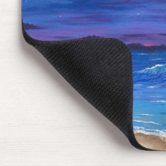 "Ocean Moon" Vollmond über Beach Scene Mouse Pad Mousepad (Ecke)