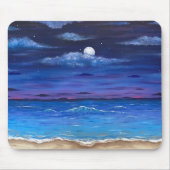 "Ocean Moon" Vollmond über Beach Scene Mouse Pad Mousepad (Vorne)