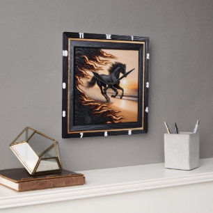 Ocean Morgan Ride: Grain Image gechartert. Quadratische Wanduhr