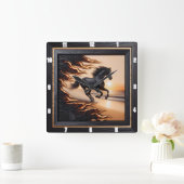 Ocean Morgan Ride: Grain Image gechartert. Quadratische Wanduhr (Zuhause)