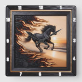 Ocean Morgan Ride: Grain Image gechartert. Quadratische Wanduhr (Vorderseite)