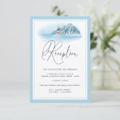 Ocean Mountain Lighthouse Light Blue Empfang Begleitkarte (Stehend Vorderseite)