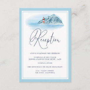 Ocean Mountain Lighthouse Light Blue Empfang Begleitkarte
