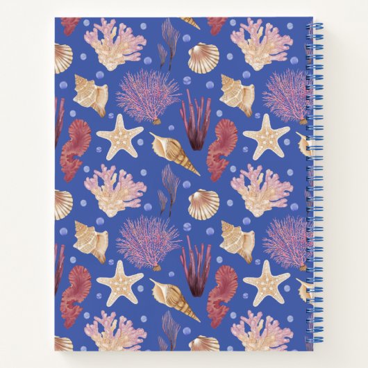 Ocean Muscheln Sea Urchins Beachcomber Mit Monogra Notizblock (Rückseite)