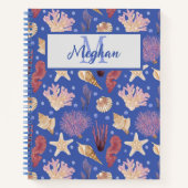 Ocean Muscheln Sea Urchins Beachcomber Mit Monogra Notizblock (Vorderseite)