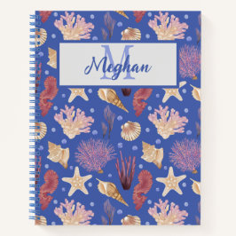 Ocean Muscheln Sea Urchins Beachcomber Mit Monogra Notizblock