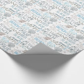 Ocean Muscheln Starfish Beach Typografie Geschenkpapier (Ecke)