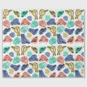 Ocean Narwhale Seepferd Turtle Doodles Geschenkpapier (Flach)