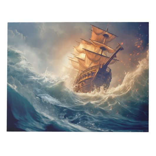 Ocean Nature Force Unleash Power Earth Desaster Notizblock (Vorderseite)