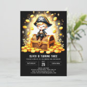 Ocean Nautic Pirate Geburtstag Einladung (Stehend Vorderseite)