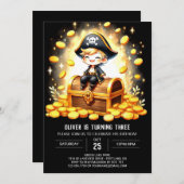 Ocean Nautic Pirate Geburtstag Einladung (Vorne/Hinten)