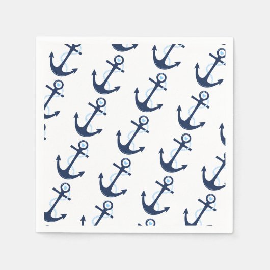 Ocean Nautical Anchor Baby Shows Napkin Serviette (Vorderseite)